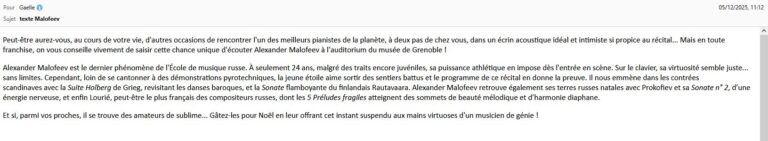 Texte concert Malofeev