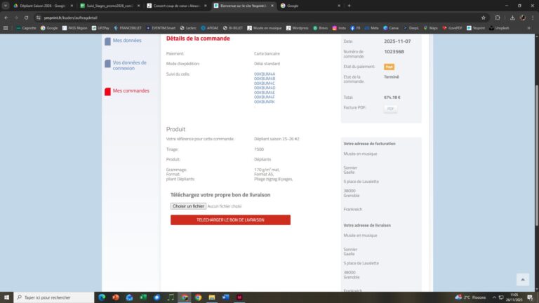 Achat de dépliant